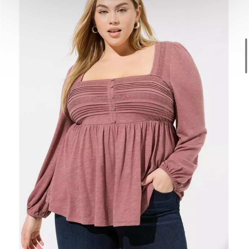 Torrid Mauve Long Sleeve Blouse